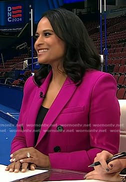 Kristen’s magenta double breasted blazer on Today