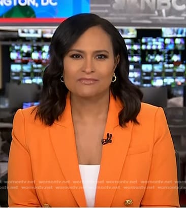 Kristen’s orange double breasted blazer on Today