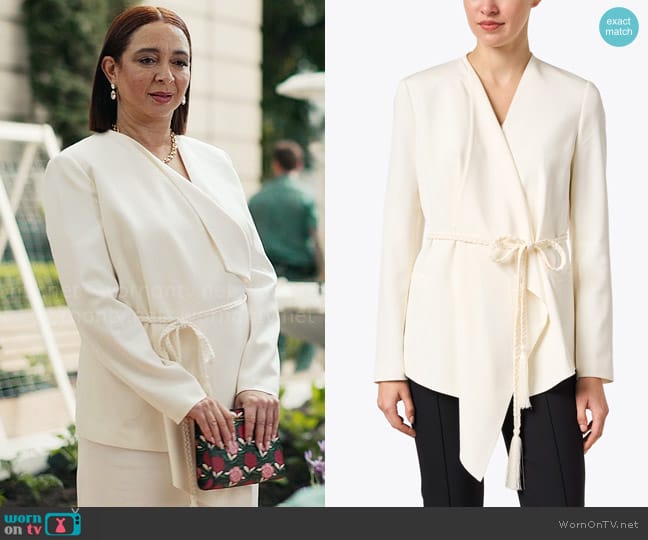 Lafayette 148 NY Stretch Silk Wrap Jacket worn by Molly Novak (Maya Rudolph) on Loot