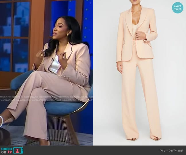 L'Agence Chamberlain Blazer in Toasted Almond worn by Lauren W. Wilson on Good Morning America