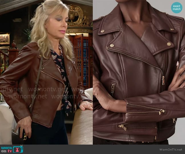 LaMarque Donna Jacket in Chocolate worn by Ashley Abbott (Eileen Davidson) on The Young and the Restless