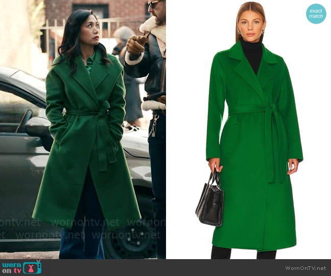 LaMarque Vanessa Coat in Vibrant Green worn by Melody Bayani (Liza Lapira) on The Equalizer