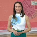 Laura Benanti’s white floral top and green pants on Today