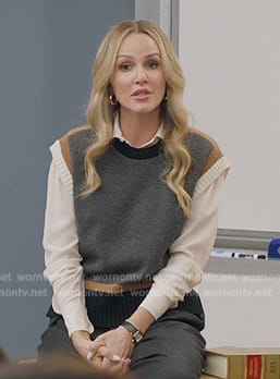 Laura’s gray vest on All American