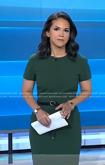Laura’s green short sleeve sheath dress on Today