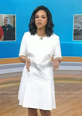 Laura’s white paneled mini dress on Today
