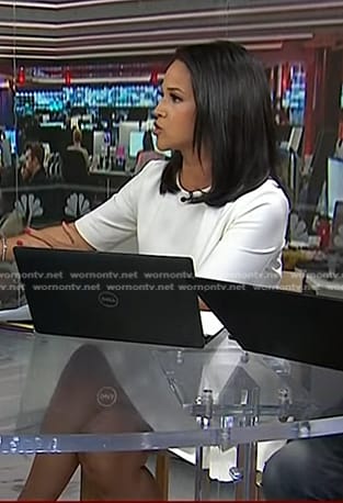 Laura’s white paneled mini dress on Today
