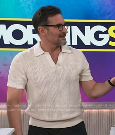 Lawrence Zarian’s knit polo on The Kelly Clarkson Show