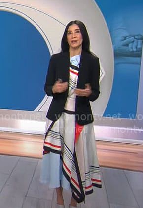 Lisa Ling’s striped dress on CBS Mornings