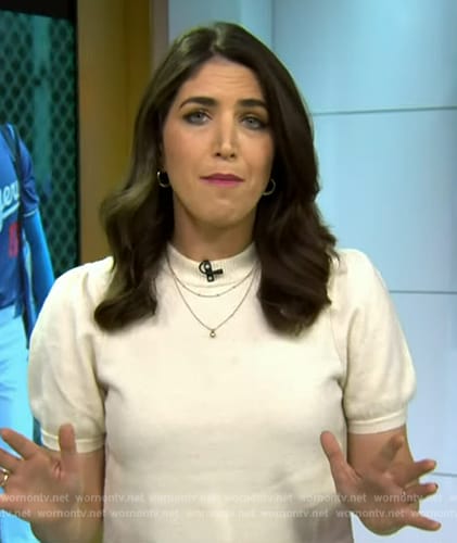 Liz Kreutz’s white short sleeve sweater by Today