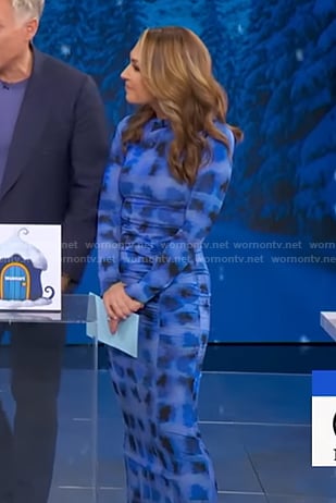 Lori’s blue plaid ruched dress on Good Morning America