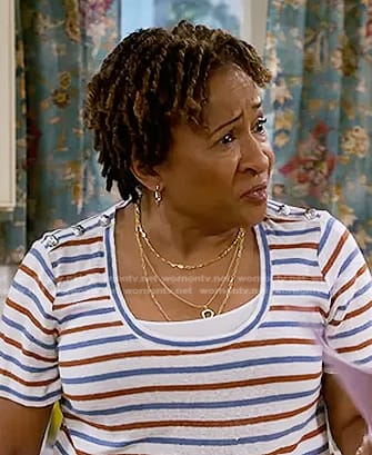 Lucretia’s layered neckalce on The Upshaws