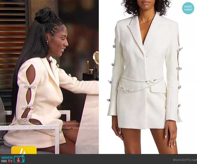Mach and Mach Wool Bow-Detail Blazer Dress worn by Diarra Kilpatrick on Access Hollywood