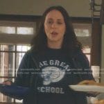 Maddie’s navy The Great School print tee on 9-1-1