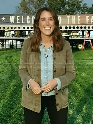Maggie’s khaki utility jacket on Today