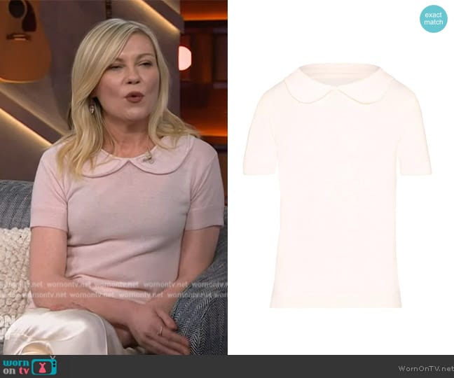 Maison Margiela Wool-cashmere blend top worn by Kirsten Dunst on The Kelly Clarkson Show