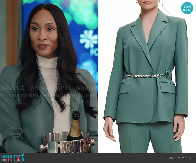 Maje Villette Belted Blazer worn by Sofia Salinas (Michaela Jaé Rodriguez) on Loot
