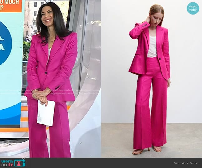 Mango Linen Suit Blazer worn by Dr. Natalie Azar on Today