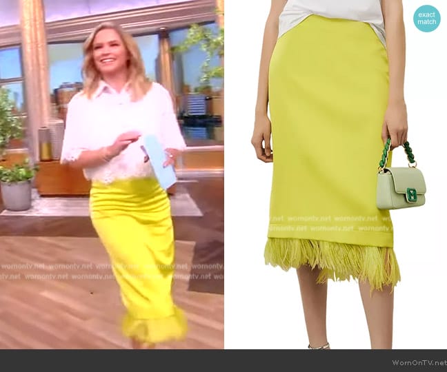 Marella Glassa Fringed Skirt worn by Sara Haines on The View