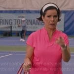 Margaret’s pink tennis outfit on So Help Me Todd