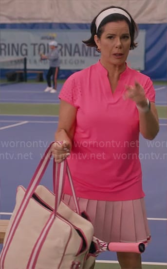 Margaret’s pink tennis outfit on So Help Me Todd
