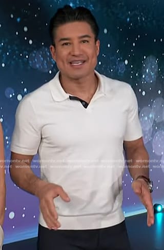 Mario’s white polo on Access Hollywood