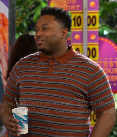 Marty’s striped polo shirt on The Neighborhood