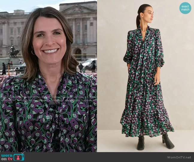 Me + Em Trailing Flower Print Swing Maxi Dress worn by Molly Hunter on Today