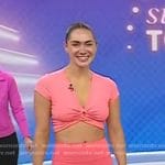 Meghan McFerran’s pink cropped top on Today