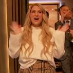 Meghan Trainor’s plaid mini skirt on The Drew Barrymore Show