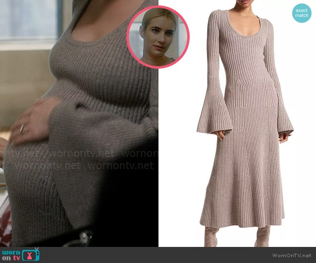 Michael Kors Collection Cashmere Ribbed Dress worn by Anna Victoria Alcott (Emma Roberts) on American Horror Story