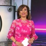 Michelle Miller’s pink lace dress on CBS Mornings