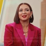 Molly’s pink velvet blazer and blouse on Loot