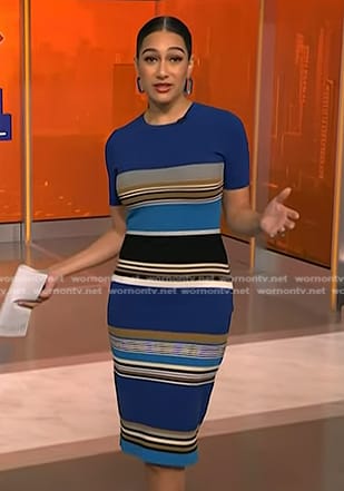 Morgan’s blue striped dress on NBC News Daily