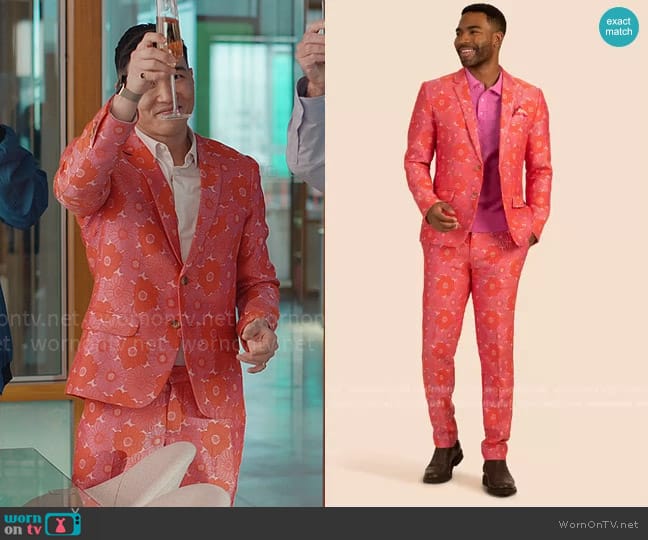 Mr Turk Kennedy Blazer in Rojo Multi worn by Nicholas (Joel Kim Booster) on Loot