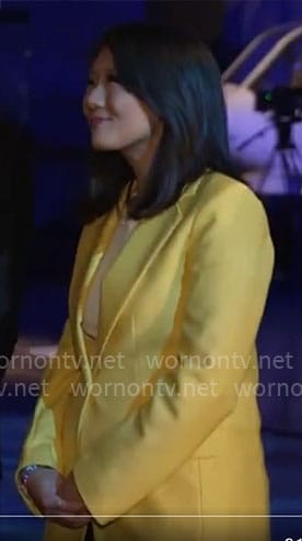 Nancy Chen’s yellow blazer on CBS Mornings