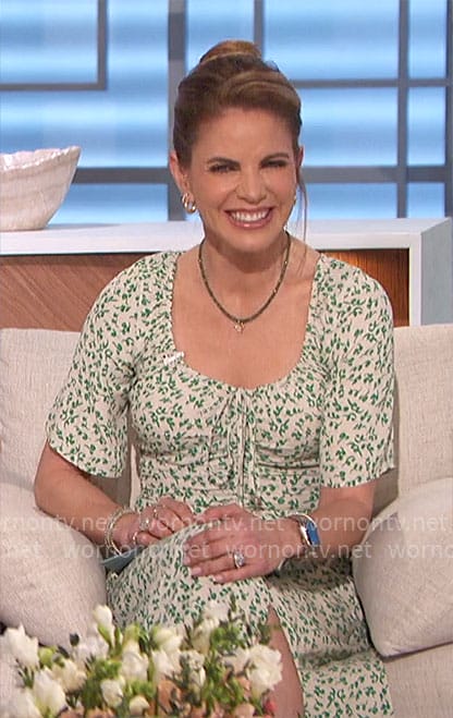 Natalie’s green floral dress on The Talk