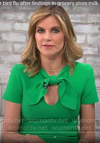 Natalie’s green tie dress on CBS Mornings