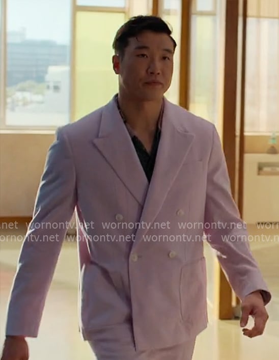 Nicholas’s lilac suit on Loot