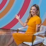 Nicole Lapin’s orange sheath dress on Good Morning America