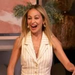 Nicole Richie’s white stripe vest and pants on The Drew Barrymore Show