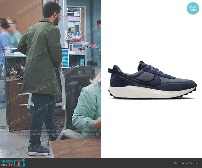 Nike Waffle Debut Retro Sneaker in Blue worn by Winston Ndugu (Anthony Hill) on Greys Anatomy