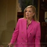Nikki’s floral blouse and pink suit on The Young and the Restless