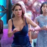 Olivia’s blue dress with slit on General Hospital
