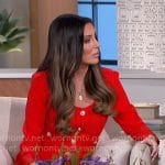 Patti Stanger’s red button front dress on The Talk