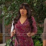Paulina’s red paisley print dress on Days of our Lives