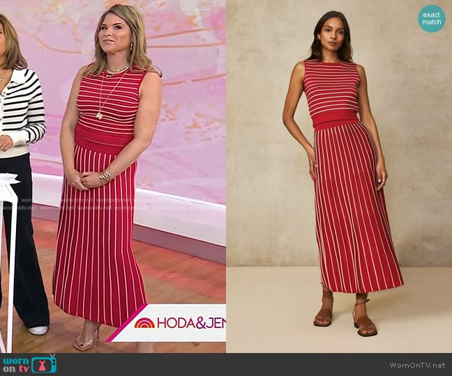 Pearl by Lela Rose Ottoman Ribbed Top worn by Jenna Bush Hager on Today
