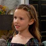 Rachel’s black floral smocked dress on Days of our Lives