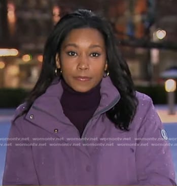 Rachel’s lilac down jacket on Good Morning America