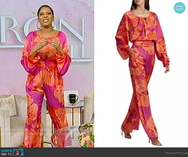 Ramy Brook Aria Floral Print Blouson Top worn by Tamron Hall on Tamron Hall Show